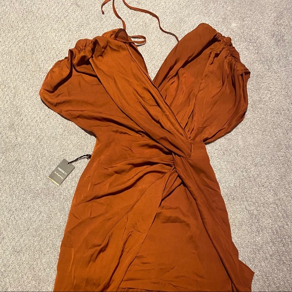 Forever21 Bronze Asymmetrical Dress size S - Picture 2 of 3